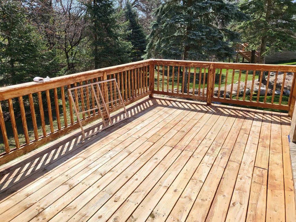 plain wood deck